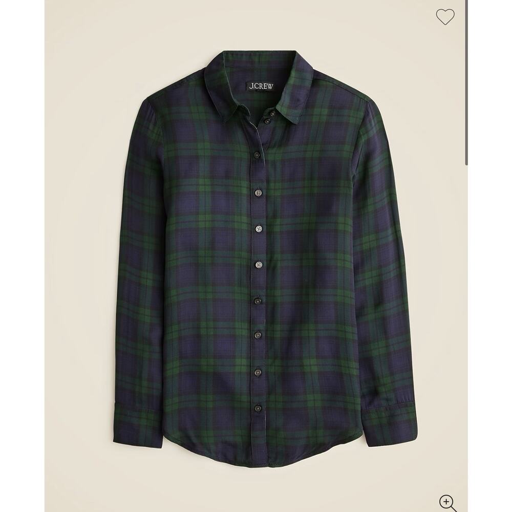 J.Crew Drapey button-up shirt in Black Watch tartan Size L VV4934 HO24 - Picture 2 of 7